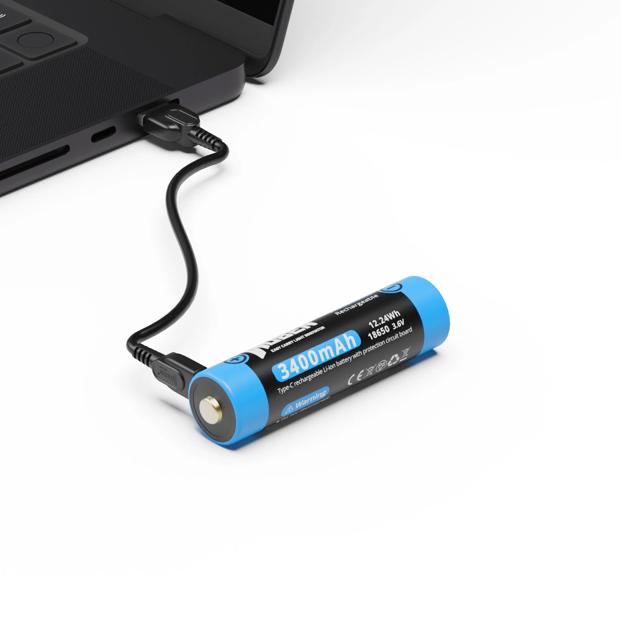 ABE3400 Rechargeable Type-C 18650 Battery - 3400mAh - Image 3