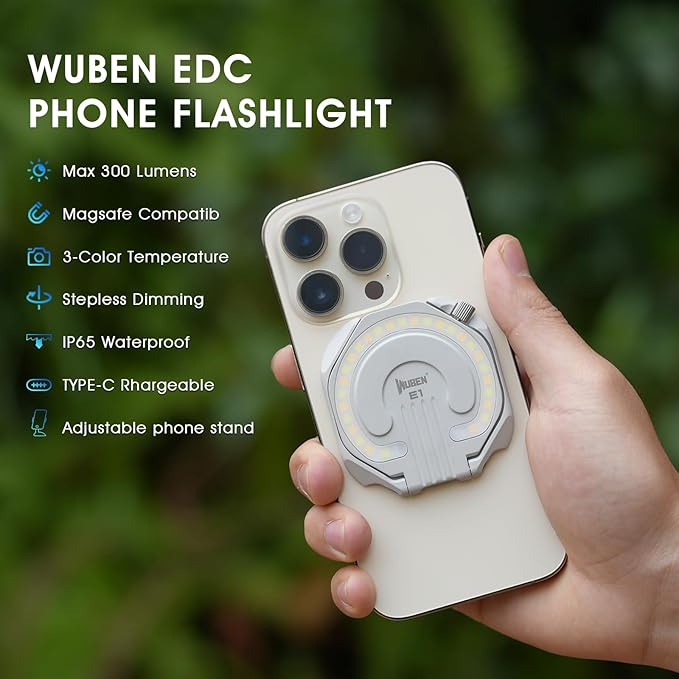 WUBEN E1 EDC Rechargeable Selfie Light Portable Ring Light - Image 16