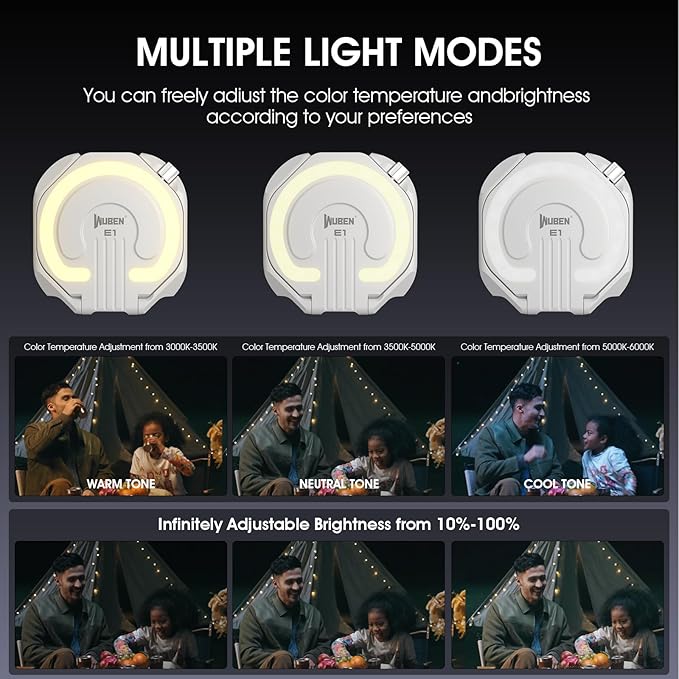WUBEN E1 EDC Rechargeable Selfie Light Portable Ring Light - Image 18