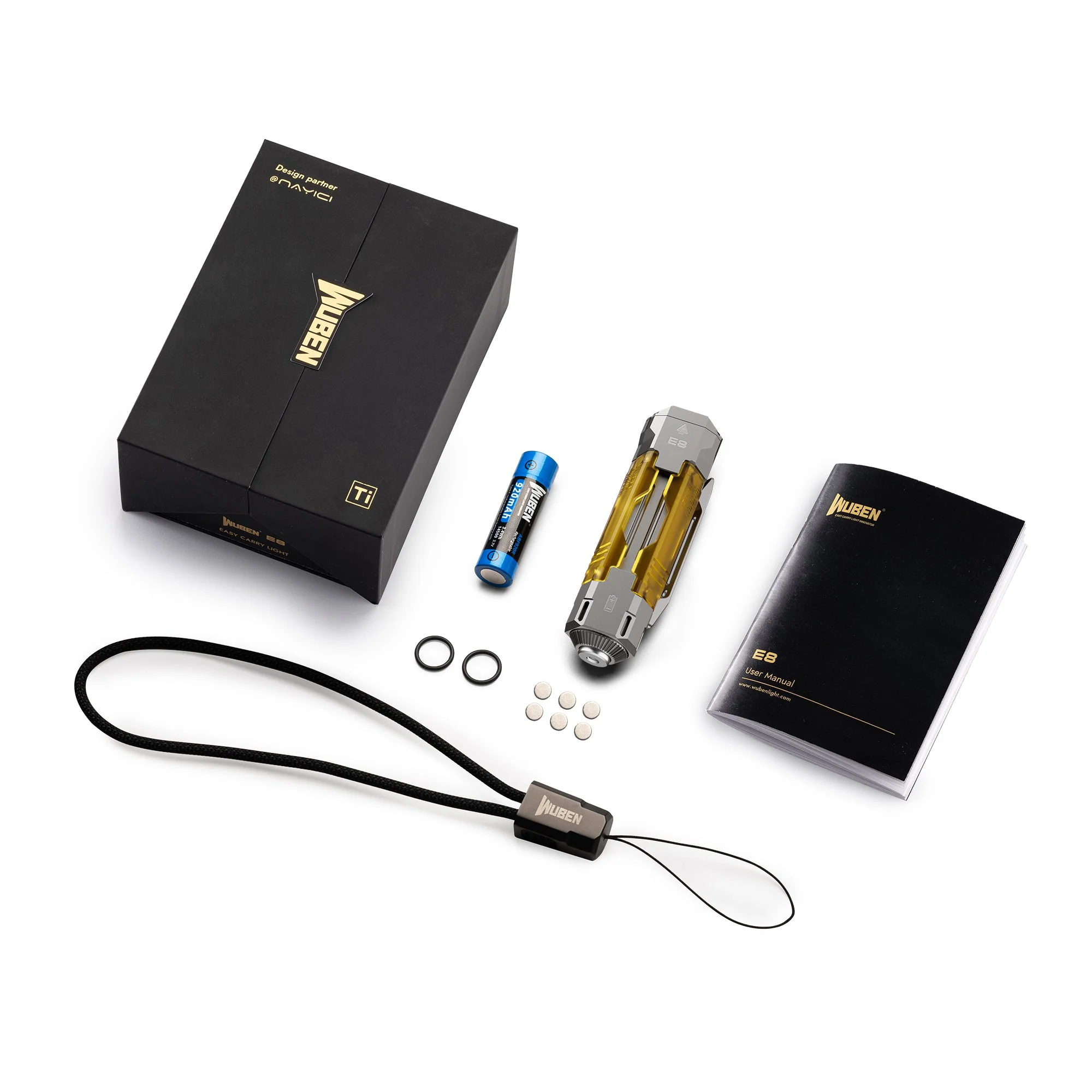 Wuben E8 Compact Magnetic Modular EDC Camping Flashlight (Titanium Edition) - Image 12