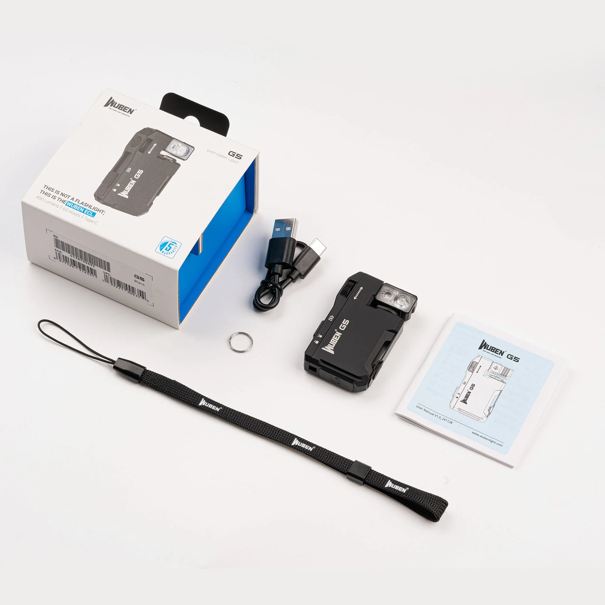 WUBEN G5 400 Lumens EDC Keychain Compact Rechargeable Flashlight - Image 26