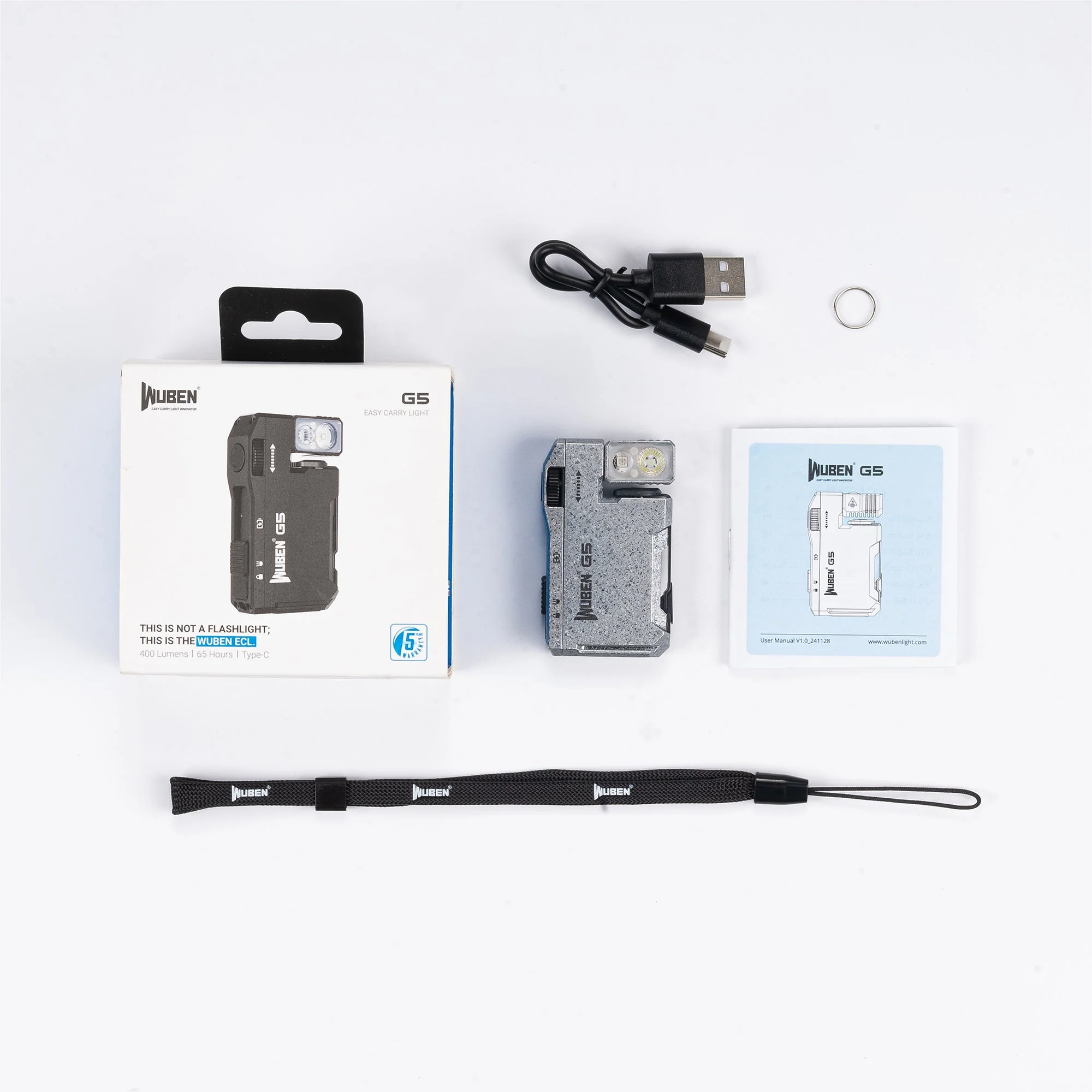 WUBEN G5 400 Lumens EDC Keychain Compact Rechargeable Flashlight - Image 35