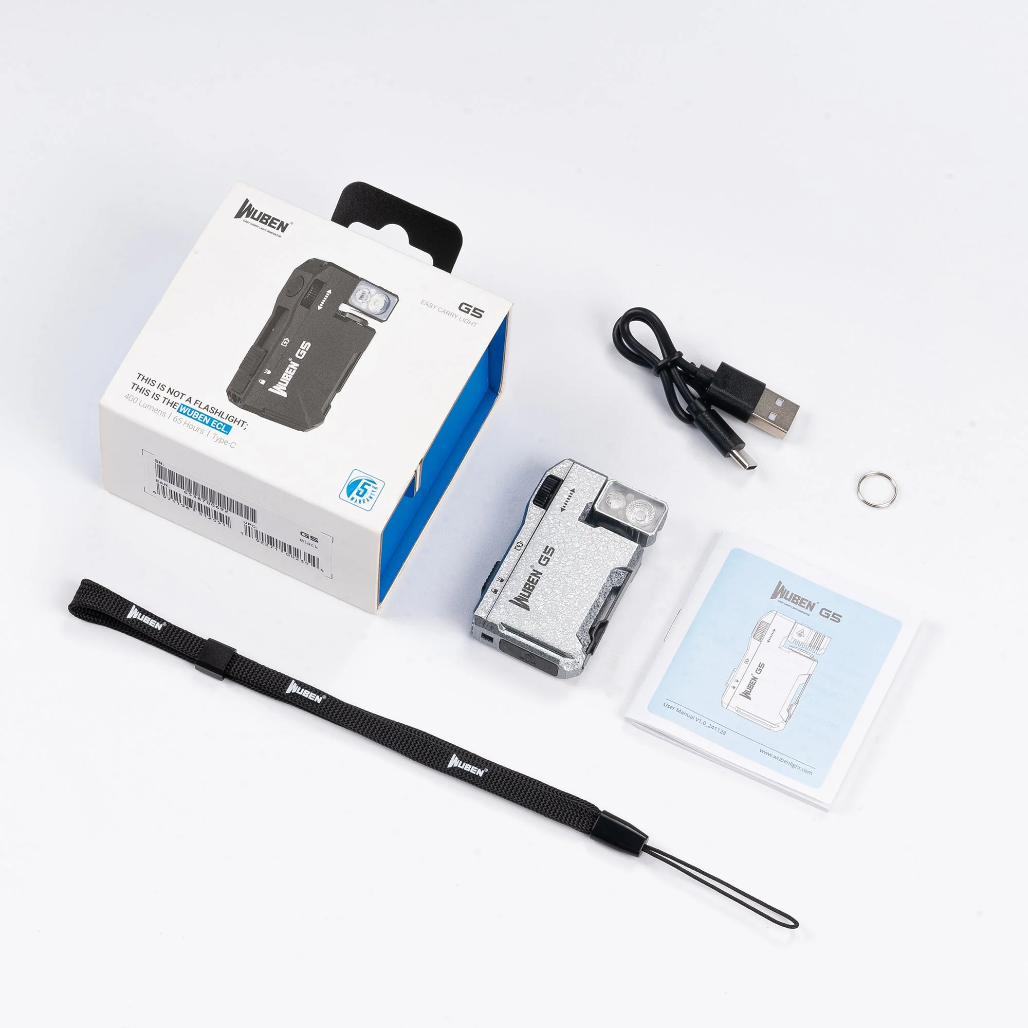 WUBEN G5 400 Lumens EDC Keychain Compact Rechargeable Flashlight - Image 36