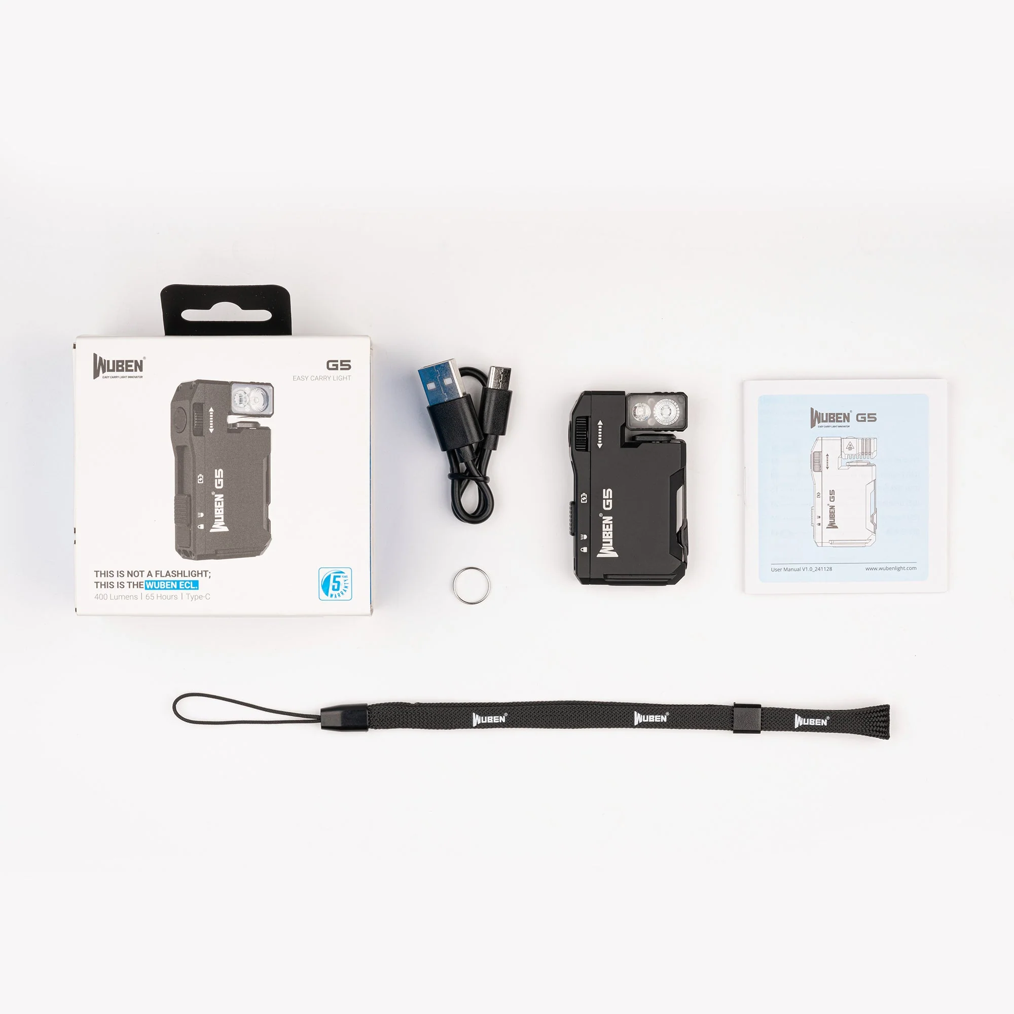 WUBEN G5 400 Lumens EDC Keychain Compact Rechargeable Flashlight - Image 44