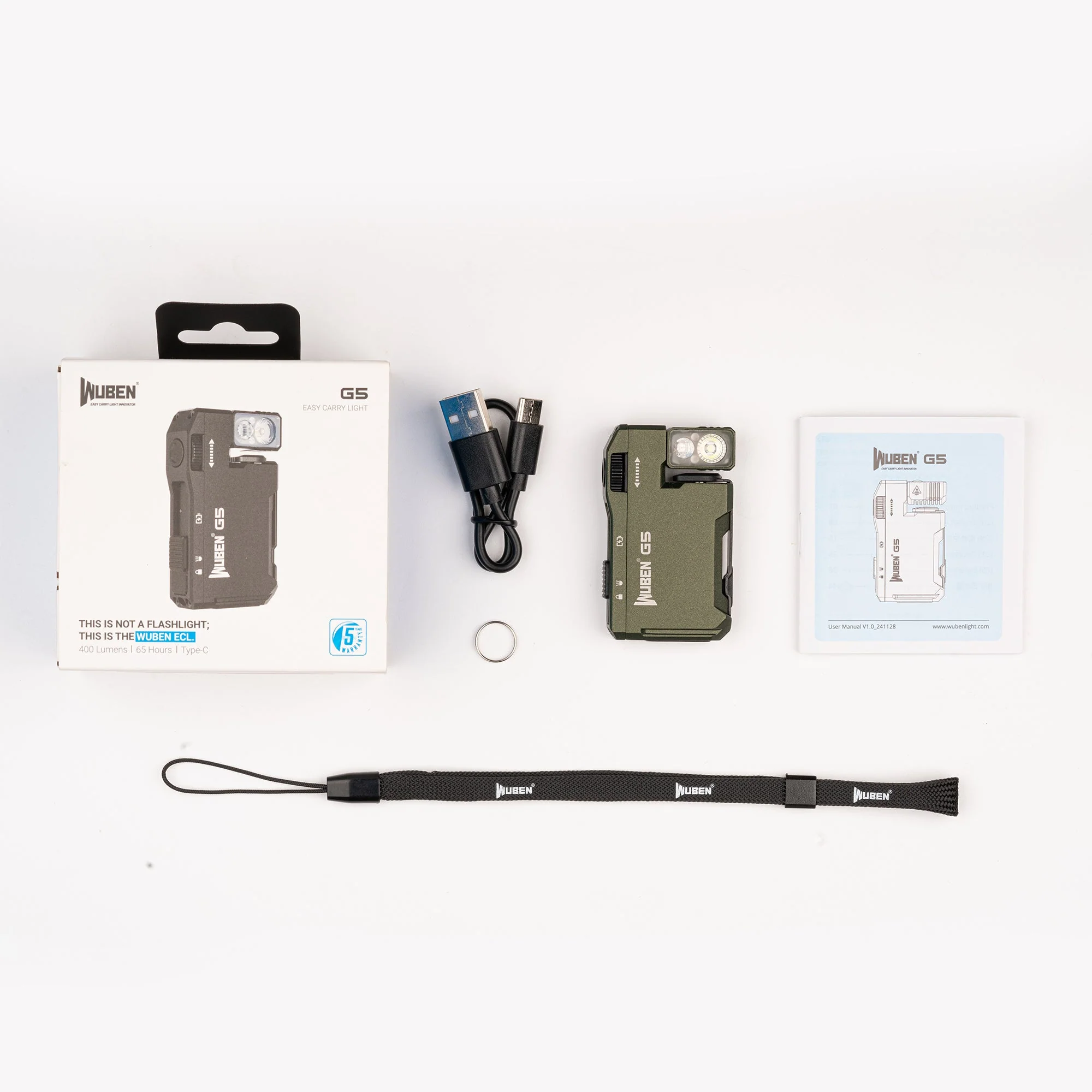 WUBEN G5 400 Lumens EDC Keychain Compact Rechargeable Flashlight - Image 48