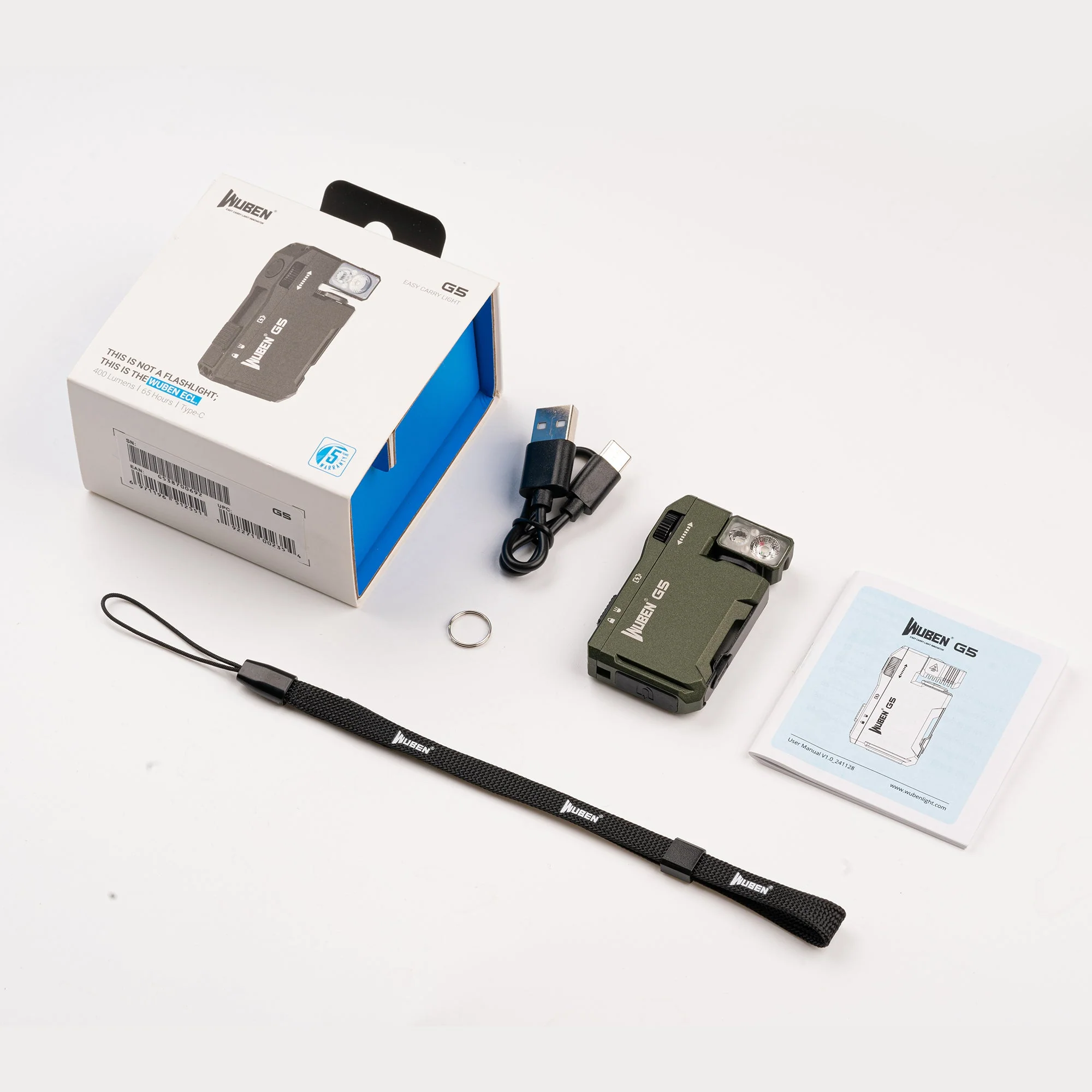WUBEN G5 400 Lumens EDC Keychain Compact Rechargeable Flashlight - Image 50