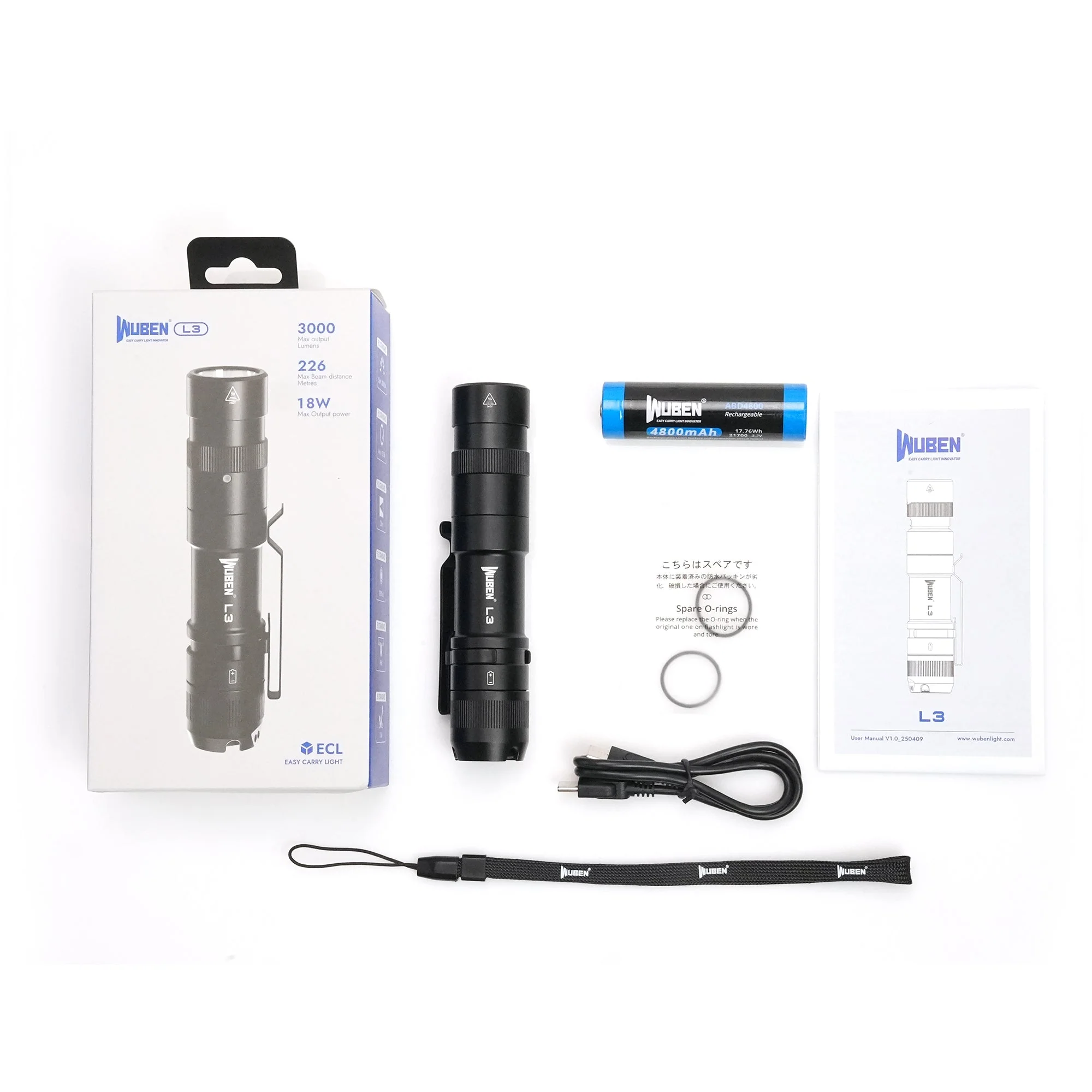 Wuben L3 3000 Lumens EDC Tactical Pocket Flashlight - Image 10