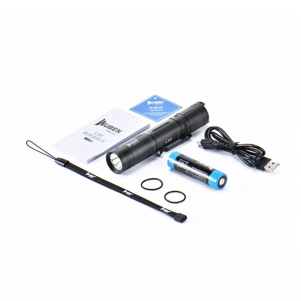 Wuben L50 EDC Rechargeable 18650 Tactical LED Flashlight - Image 8