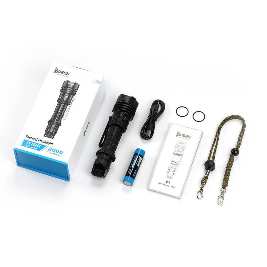 WUBEN T1 Tactical EDC Camping Flashlight - 2000 Lumens - Image 9