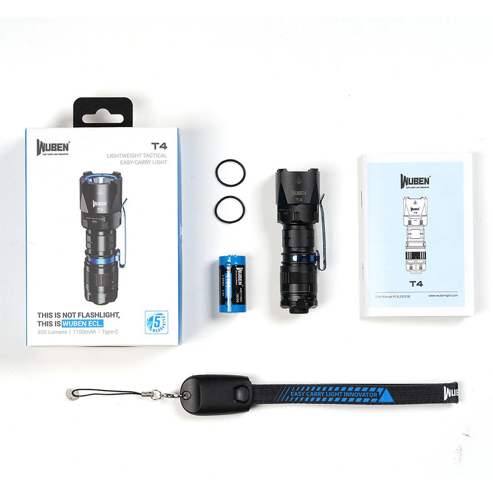 Wuben T4 Portable Tactical EDC Rechargeable Flashlight - 850 Lumens - Image 15