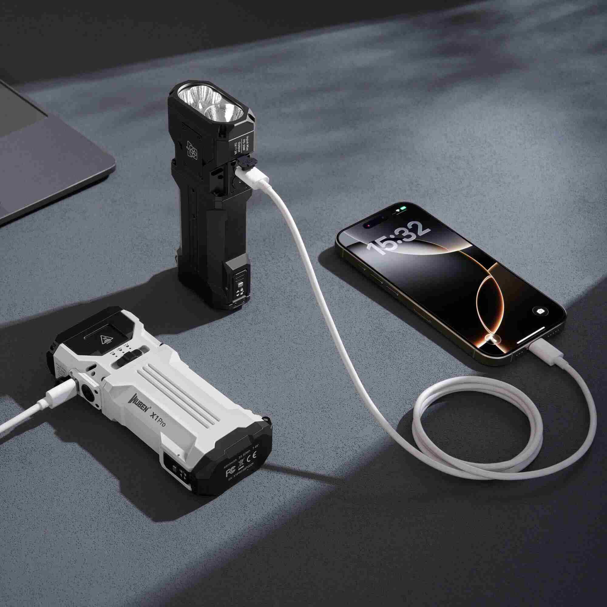 Wuben X1Pro 12300 Lumens Rechargeable EDC Flashlight with Power Bank & Clip - Image 13